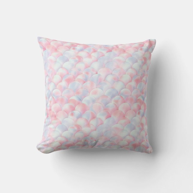 PRETTY PINK BLUE MERMAID INSPIRED PILLOW  (Front)
