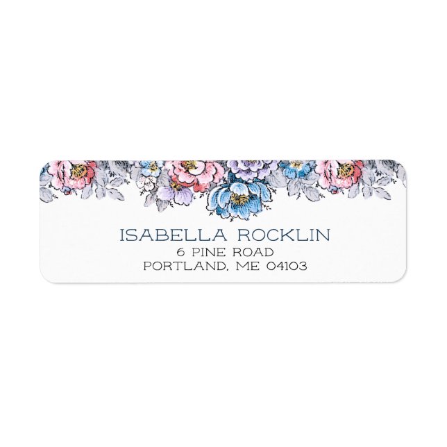 Pretty Pink, Blue & Purple Floral (Front)