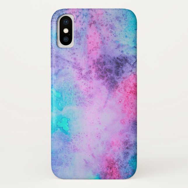 Pretty Pink Blue Purple Salty Watercolor Art Case-Mate iPhone Case (Back)
