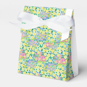 Pretty Pink, Blue, Yellow Primroses Tent Favour Bo Favor Box