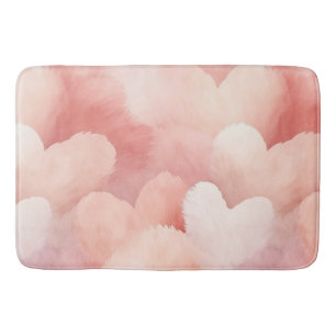 Pretty Pink Blush Hearts Bath Mat