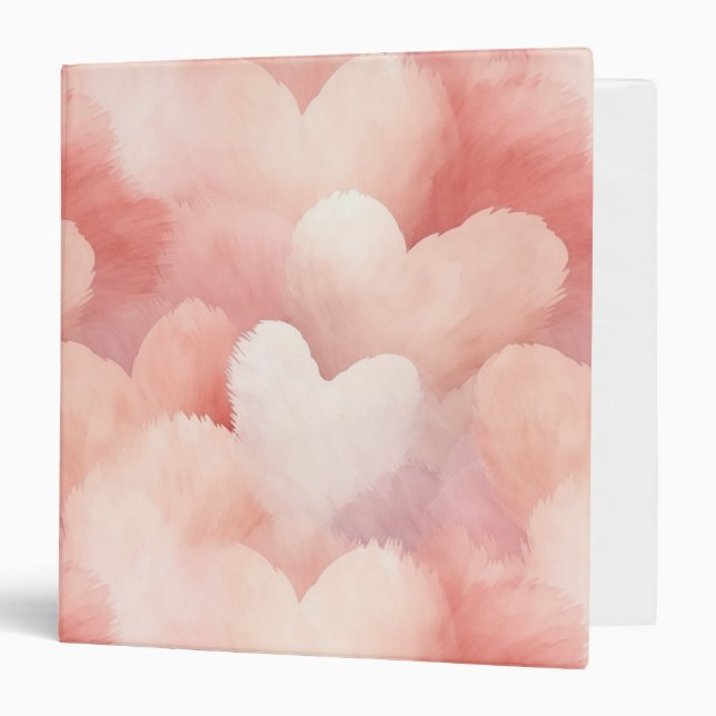 Pretty Pink Blush Hearts  Binder (Front/Inside)