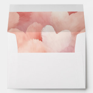 Pretty Pink Blush Hearts Envelope