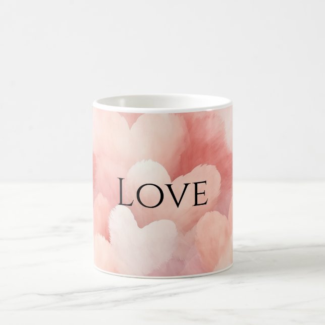 Pretty Pink Blush Hearts Love Coffee Mug (Center)