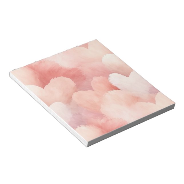 Pretty Pink Blush Hearts Notepad (Angled)