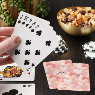 Pretty Pink Blush Hearts Playing Cards