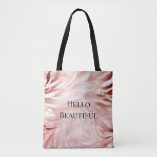 Pretty Pink Blush Rose Glam Zebra Animal Print Tote Bag
