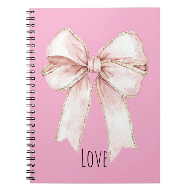 Pretty Pink Bow Notebook (Front)