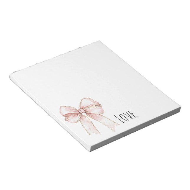 Pretty Pink Bow Notepad (Angled)
