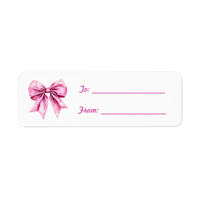 Pretty Pink Bow Ornament Christmas (Front)