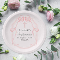 Pretty Pink Bow Ribbon Confirmation Party Custom