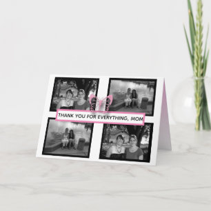 Pretty Pink Butterflies and Photos Mother's Day Card