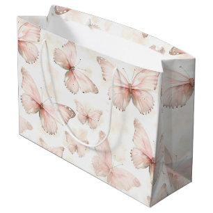 Pretty Pink Butterflies Birthday Large Gift Bag