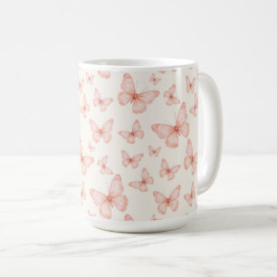 Pretty pink butterflies coffee mug