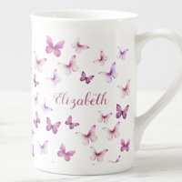 Pretty Pink Butterflies Custom Name
