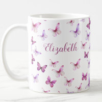 Pretty Pink Butterflies Custom Name