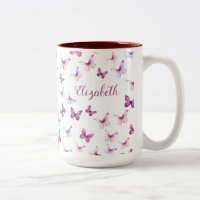Pretty Pink Butterflies Custom Name