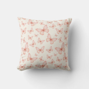 Pretty pink butterflies throw pillow