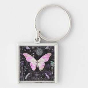 Pretty Pink Butterfly Keychain