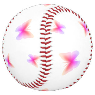 Pretty Pink Butterfly Print Regulation Softball