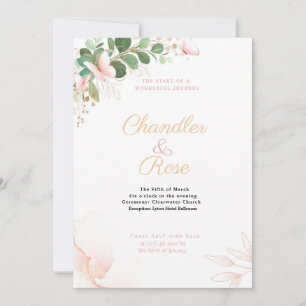 Pretty Pink Butterfly Wedding Invitation