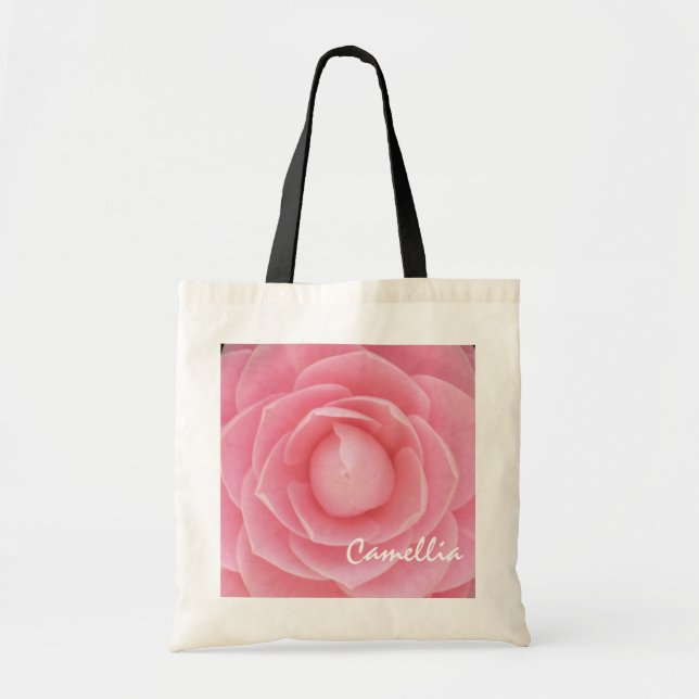 Pretty Pink Camellia Budget Totebag Tote Bag (Front)