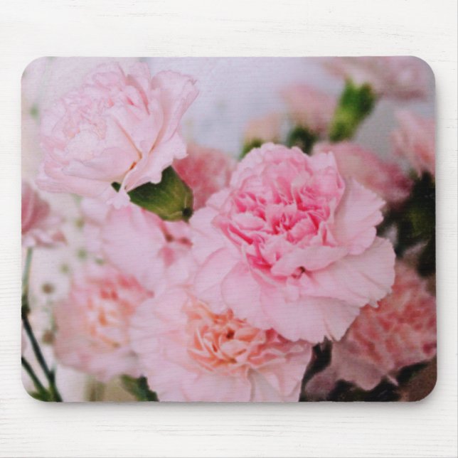 pretty pink carnation flowers mouse pad (Front)