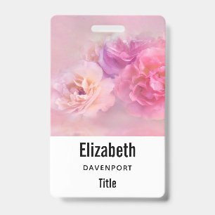 Pretty Pink Carnations Stylish Photography Badge