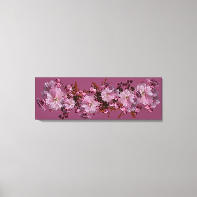 Pretty pink cherry blossom modern floral fine art canvas print (Front)