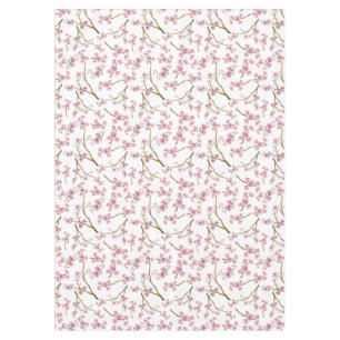 Pretty Pink Cherry Blossom Watercolor Pattern Tablecloth