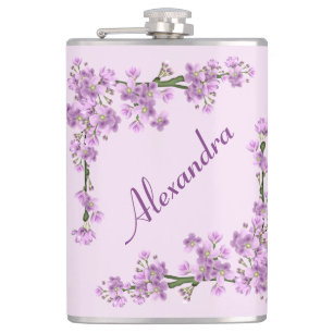 Pretty Pink Cherry Blossoms Hip Flask