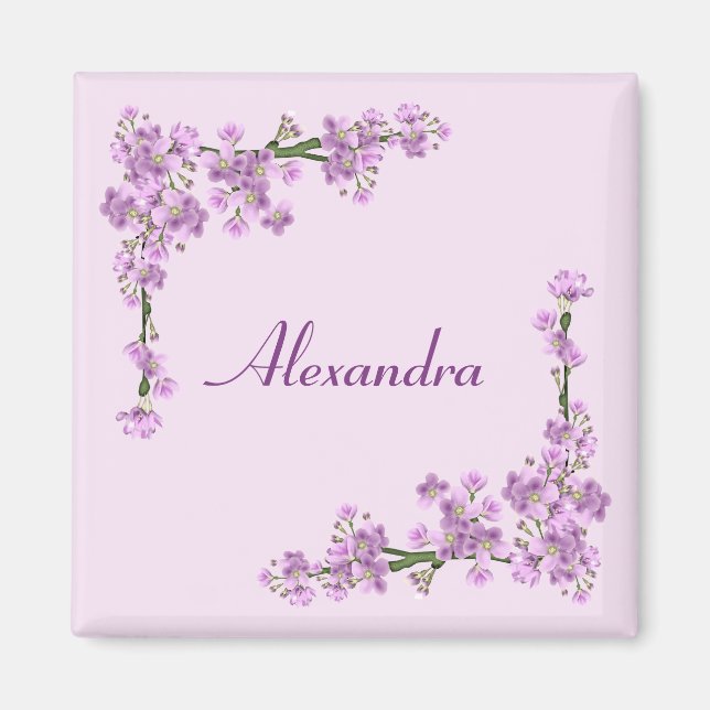 Pretty Pink Cherry Blossoms Magnet (Front)