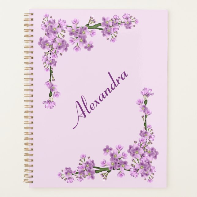 Pretty Pink Cherry Blossoms Planner (Front)