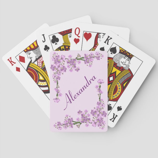 Pretty Pink Cherry Blossoms Playing Cards (Back)