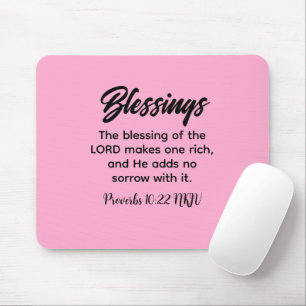 Pretty Pink Christian Faith Bible Verse Mouse Pad