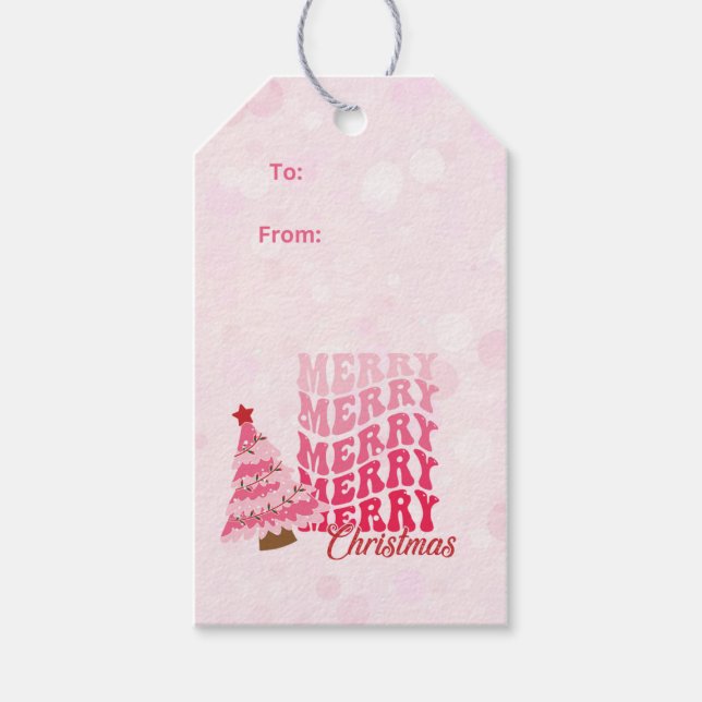 Pretty Pink Christmas Gift Tags (Front)
