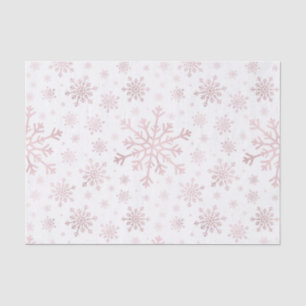 Pretty Pink Christmas Snowflakes on Winter White   Tissue Paper