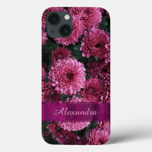 Pretty pink Chrysanthemum  flower personalized iPhone 13 Case
