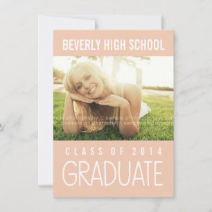 Pretty Pink Class of 2014 Graduation Party Photo Invitation