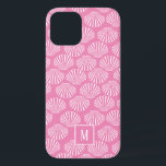 Pretty Pink Coastal Seashell Pattern iPhone 12 Case<br><div class="desc">Beautiful  watercolor seashell pattern personalized with your initial.</div>