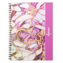 Pretty Pink Colours And Faux Gold Floral Monogram