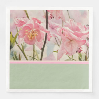 Pretty Pink Columbine - Paper Napkin