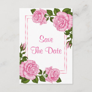 Pretty Pink Corner Bouquets 100th Save The Date
