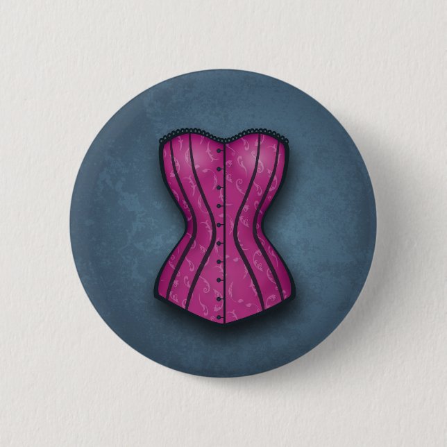 Pretty Pink Corset 2 Inch Round Button (Front)