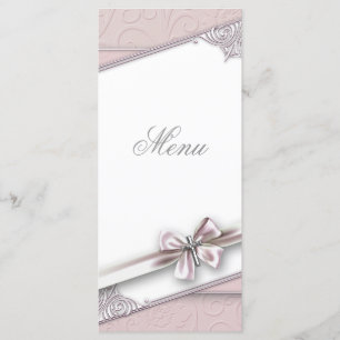 Pretty Pink Cross Menu Card