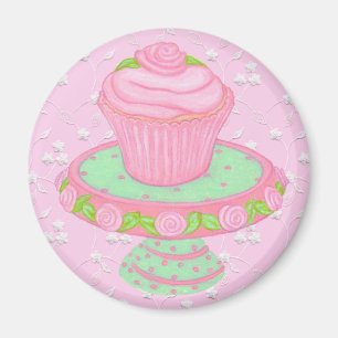 Pretty Pink Cupcake Fridge Magnet