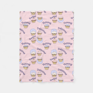 Pretty Pink Cupcakes Fleece Blanket