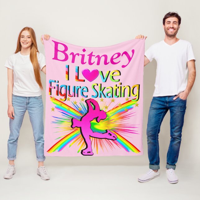 PRETTY PINK CUSTOM LOVE SKATING FLEECE BLANKET (In Situ)