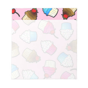 Pretty Pink Cute Cupcakes Print Notepad