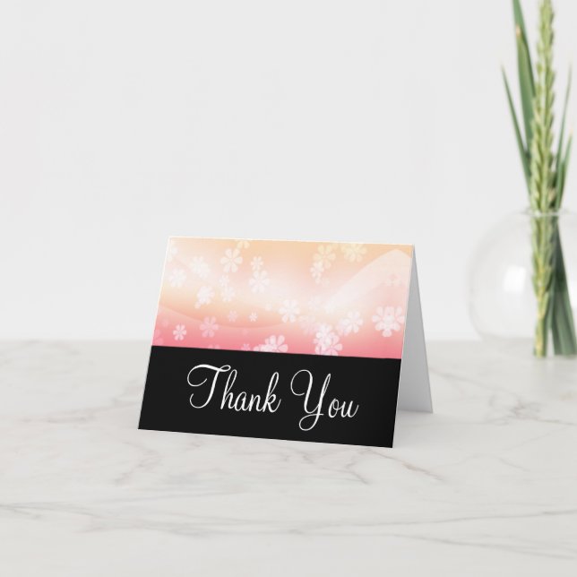 Pretty Pink Daisy Topper Thank You Greeting Card (Front)